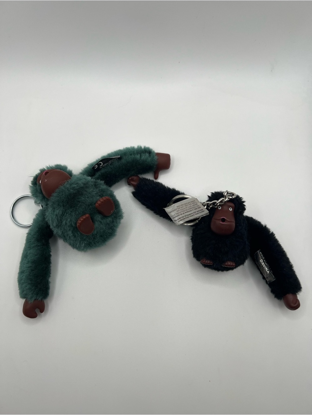 Kipling Plush Monkey Keychain Pair in Forest Green and Black